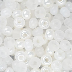 6/0 Czech Seed Beads #057 Opaque Pearl White Mix 22g