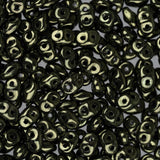 Czech Superduo Beads 24g Jet Red Green Luster
