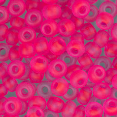 6/0 Czech Seed Beads #090 Transparent Neon Hot Pink 22g