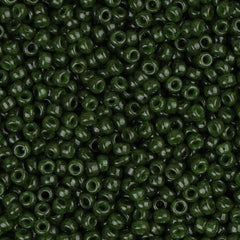 15/0 Miyuki Seed Beads #1488 Opaque Forest Green 22g