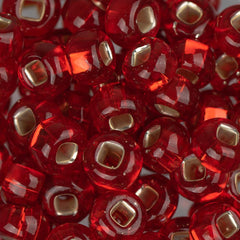 2/0 Czech Seed Beads #024 Silver Lined Light Red 22g