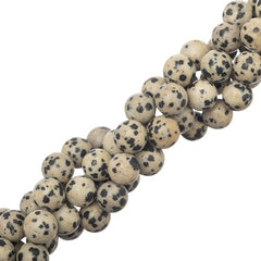8mm Jasper Dalmation (Natural) Beads 15-16" Strand