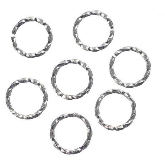 Anneaux torsadés en nickel de 8 mm 100/pqt