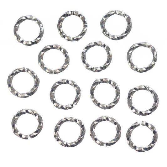 Anneaux torsadés en nickel de 6 mm 100/pqt