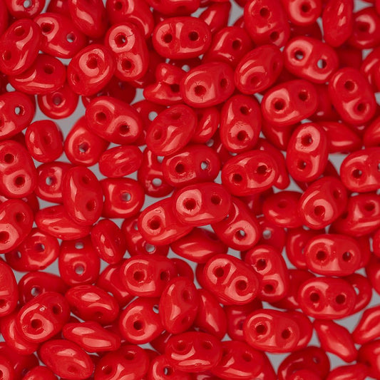 Czech Superduo Perles 24g Corail Rouge