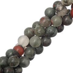 10mm Bloodstone African (Natural) Beads 15-16" Strand