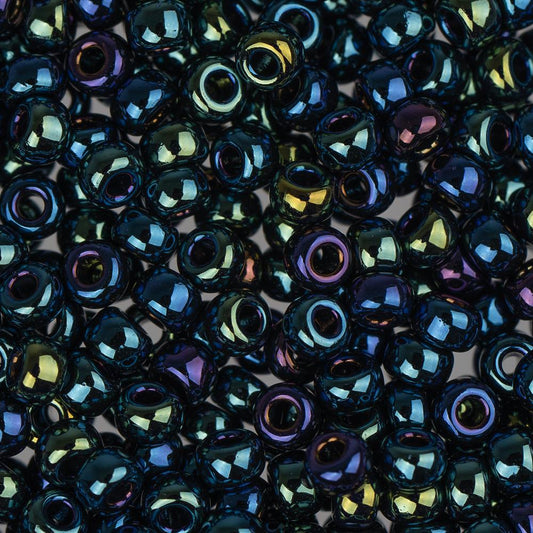 8/0 Perles de rocaille Miyuki #452 Iris bleu foncé métallisé 22g