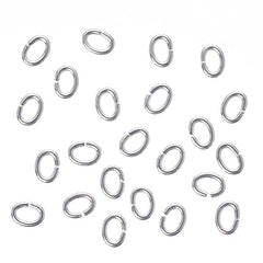 3x4mm Oval Silver Jump Rings 100/pk