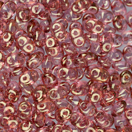 Czech Superduo Beads 24g Crystal Red Luster 
