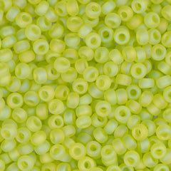 11/0 Miyuki Seed Beads #0143FR Chartreuse AB Matte 22g