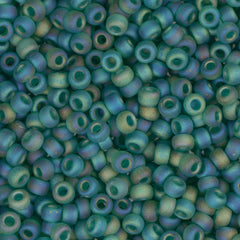 11/0 Miyuki Seed Beads #0147FR Emerald AB Matte 22g