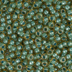 11/0 Miyuki Seed Beads #0374 Light Topaz Turquoise Lined 22g