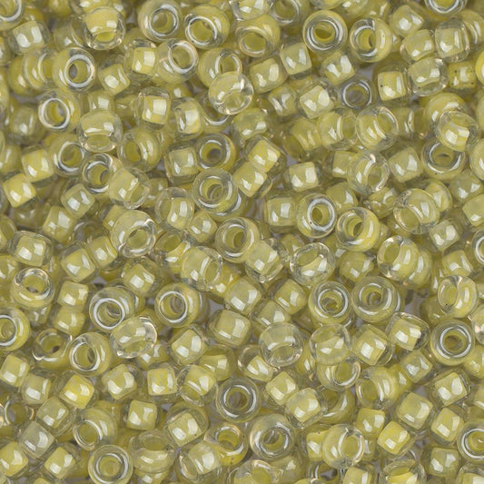 11/0 Miyuki Rocailles #0378 Lustre Cristal Doublé Olivine Clair 22g