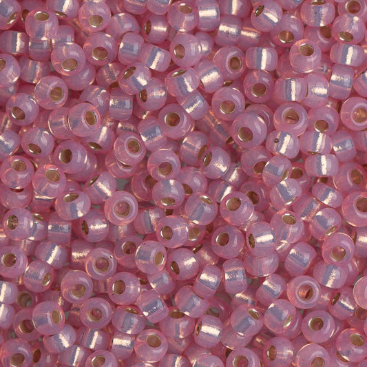 11/0 Miyuki Seed Beads #0555 Light Rose Silver Lined Alabaster 22g
