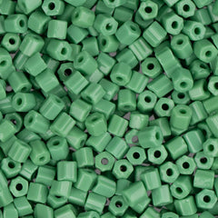 10/0 Czech 2 Cut Seed Beads Opaque Green 22g