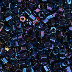 10/0 Czech 2 Cut Seed Beads Opaque Blue AB 22g