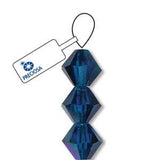 3mm Capri Blue AB Preciosa Toupie 5" Brin