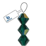 3mm Émeraude AB Preciosa Toupie 5" Brin