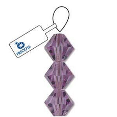 3mm Violet Preciosa Bicone 5" Strand