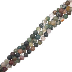 4mm Agate Indian (Natural) Beads 15-16" Strand