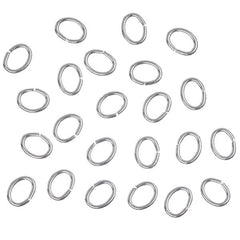 4x5mm Oval Silver Jump Rings 100/pk