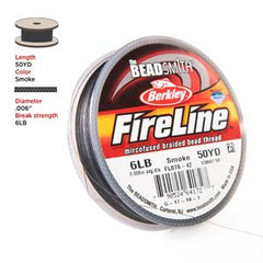 6lb Smoke Fireline Beading Thread 50yd