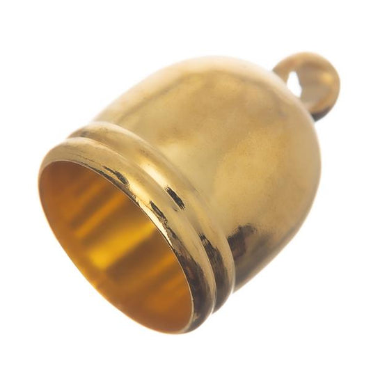 End Caps Rounded Barrel 14x10mm Gold 10/pk
