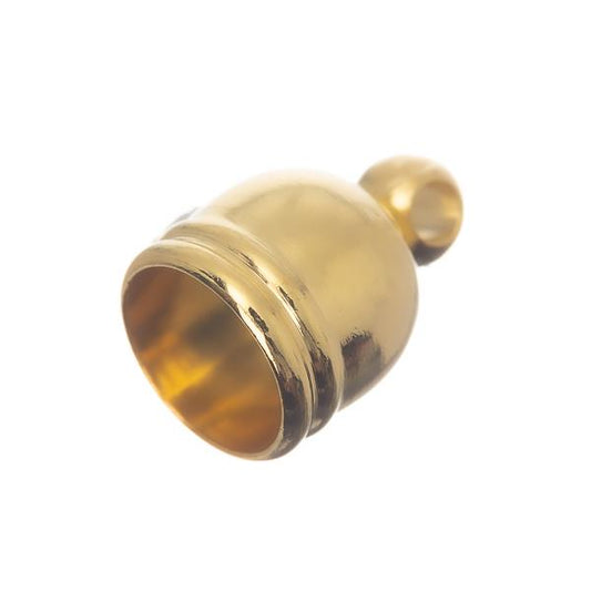 End Caps Rounded Barrel 10x7mm Gold 10/pk