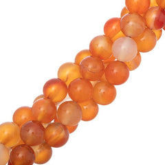 10-10.5mm Carnelian (Natural/Dyed) Beads 15-16" Strand