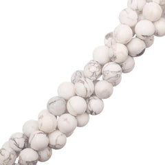 8mm Howlite White (Natural) Beads 15-16" Strand