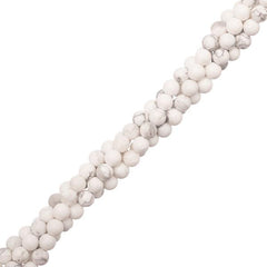 4mm Howlite White (Natural) Beads 15-16" Strand