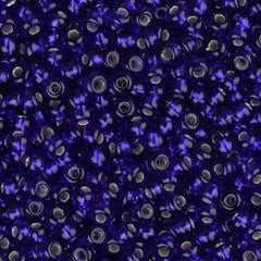 11/0 Czech Seed Beads #34970B Silver Lined Royal Blue 250g