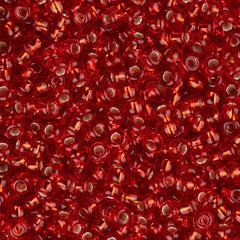 11/0 Czech Seed Beads #34971B Silver Lined Light Red 250g