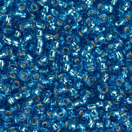 Perles de rocaille tchèques 11/0 # 34974B Silver Lined Dark Aqua 250g