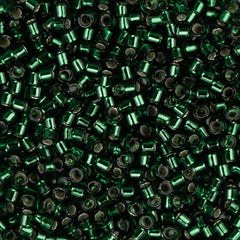 11/0 Delica Bead #0148 Silver Lined Dark Green 5.2g