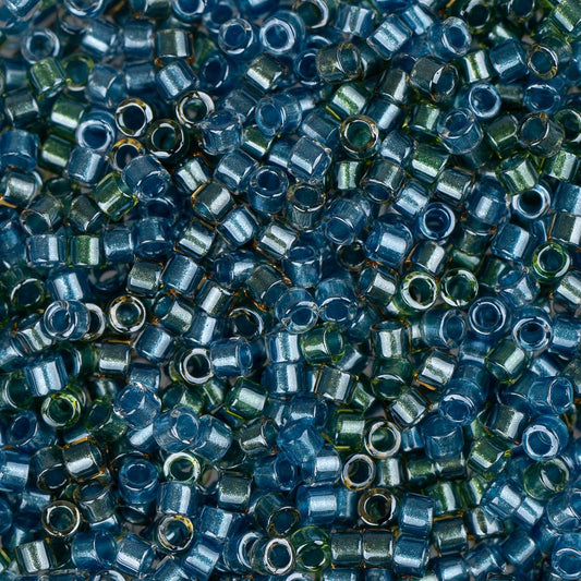 11/0 Delica Bead #0985 Blue Green Sparkle Lined 5.2g