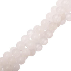 8-9mm Jade White (Natural) Beads 15-16" Strand