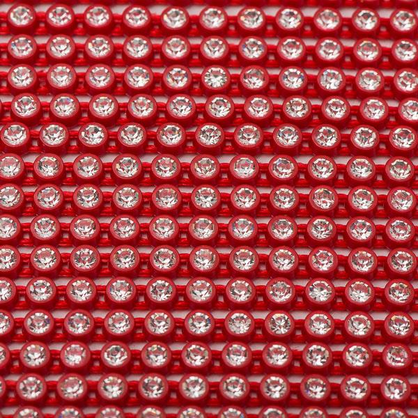 Plastic 2.4mm Red Rhinestone Banding 10yd/pk