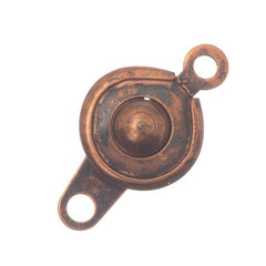 7.5mm Antique Copper Button Clasp 5/pk