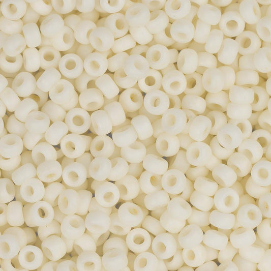 11/0 Miyuki Seed Beads #2021 Opaque Matte Cream 22g
