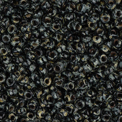 11/0 Miyuki Seed Beads #4511 Opaque Black Picasso 22g