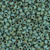 11/0 Perles Miyuki Rocailles #4514 Opaque Bleu Turquoise Picasso 22g