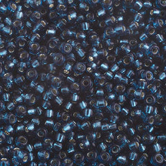 6/0 Miyuki Seed Beads #1425 Silver Lined Blue Zircon 22g
