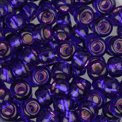 6/0 Miyuki Seed Beads #1427 Silver Lined Dark Violet 22g