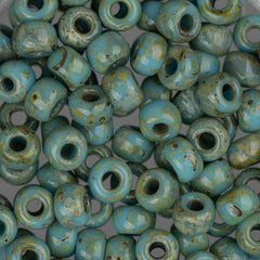 6/0 Miyuki Seed Beads #4514 Turquoise Blue Picasso 22g
