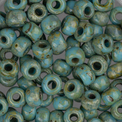 6/0 Miyuki Seed Beads #4514 Turquoise Blue Picasso 22g