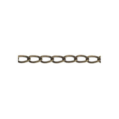 Chain Curb 3.5x5mm Links Antique Brass 1m