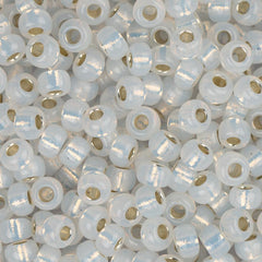 8/0 Miyuki Seed Beads #0551 Silver Lined White Opal 22g