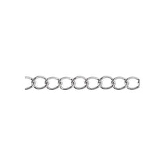 Chain Curb 3.5x5mm Links Rhodium 1m