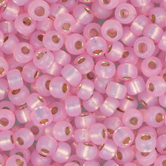 8/0 Miyuki Seed Beads #0643 Silver Lined Pink Alabaster 22g